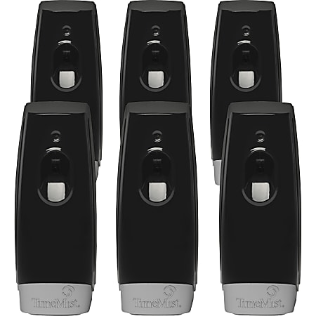 TimeMist Settings Air Freshener Dispenser - 0.13 Hour, 0.25 Hour, 0.50 Hour - 30 Day Refill Life - 2 x AA Battery - 6 / Carton - Black
