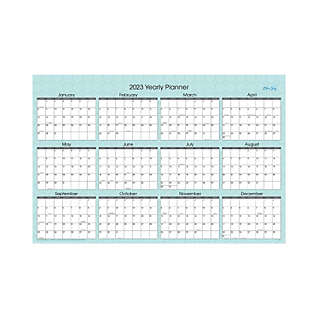 Blue Sky™ Monthly Calendar, 36" x 24", Picadilly, January To December 2023, 100031