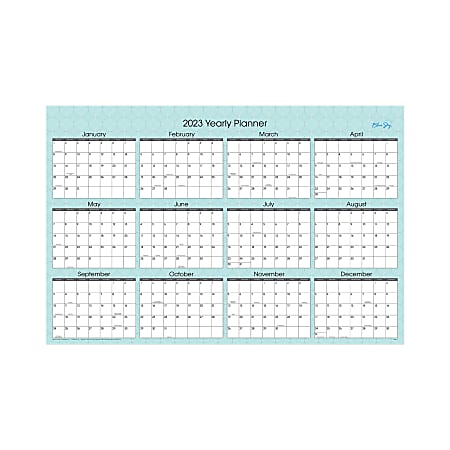 Blue Sky™ Monthly Calendar, 36" x 24", Picadilly, January To December 2023, 100031