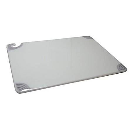 San Jamar Saf-T-Grip® Cutting Board, 1/2"H x 18"W x 24"D, White