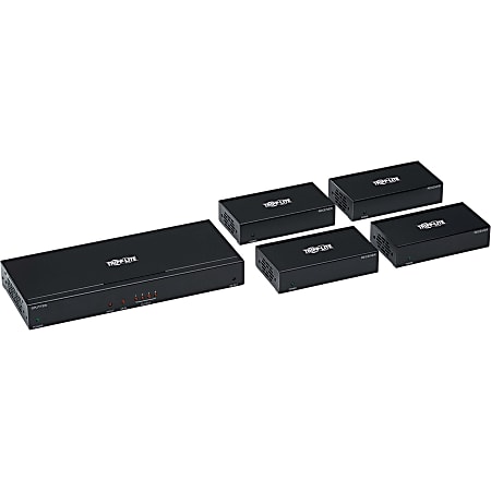 Tripp Lite HDMI Over Cat6 Extender Splitter Kit w/ PoC 4-Port 4K, 4:4:4, HDR, TAA - 1 Input Device - 4 Output Device - 125 ft Range - 8 x Network (RJ-45) - 1 x HDMI In - 4 x HDMI Out - 4K - 3840 x 2160