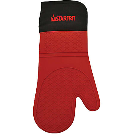 Starfrit® Silicone Oven Glove With Cotton Liner, 15”, Red