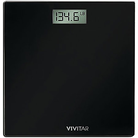 VIVITAR BodyPro 99597018M Digital Scale, 2"H x 13-1/4"W x 13-1/8"D, Black