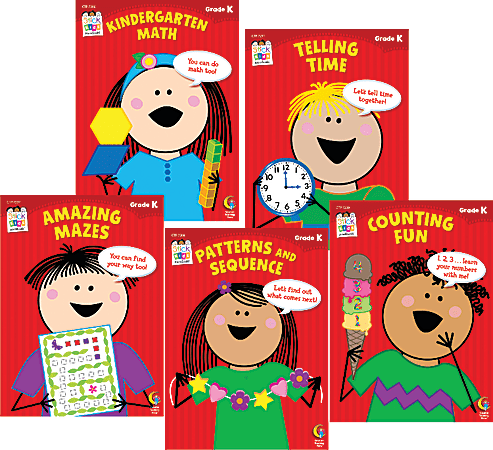 Creative Teaching Press® Stick Kids Workbooks Math Pack, K, Pack Of 5