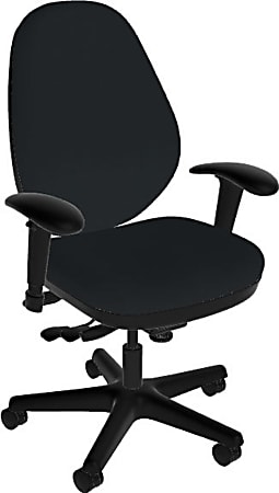 Sitmatic GoodFit Multifunction High-Back Chair With Adjustable Arms, Black/Black