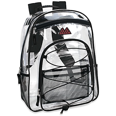 Trailmaker Water-Resistant Clear Backpack, Black