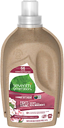 Seventh Generation™ Natural Liquid Laundry Detergent, Geranium Blossoms And Vanilla Scent, 50 Oz, Carton Of 6 Bottles