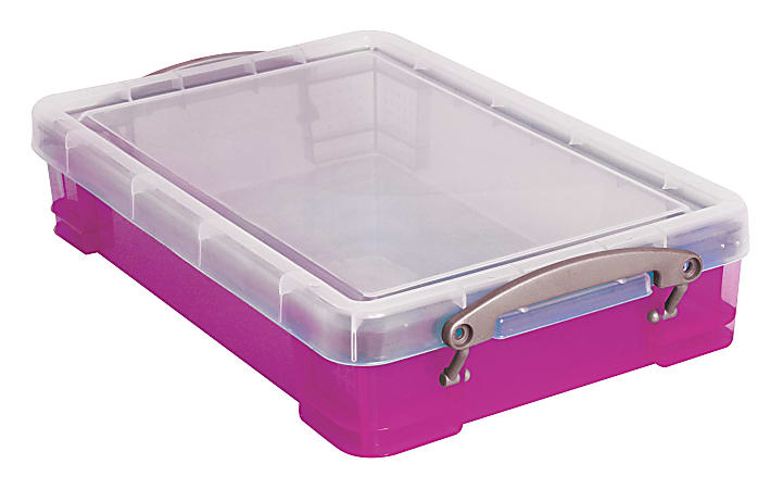 Really Useful Box® Plastic Storage Box, 4 Liters, 10 1/4" x 14 1/2" x 3 1/4", Assorted Colors
