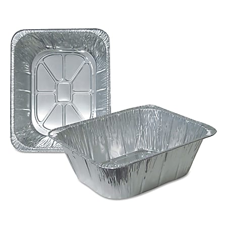 Durable Packaging Aluminum Steam Table Pans, 6.09 Qt, Silver, Pack Of 100 Pans