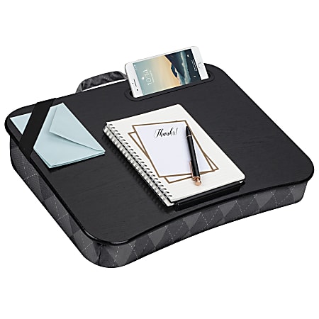 LapGear Designer Lap Desk 17 34 x 13 34 Gray Argyle Office Depot