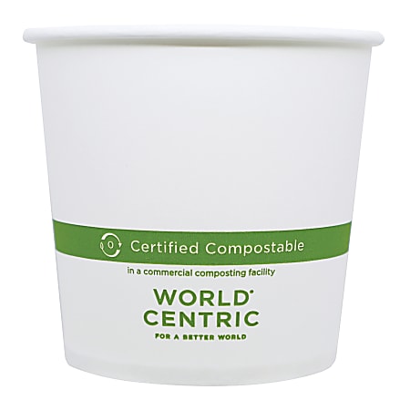 World Centric Paper Bowls, 24 Oz, White, Carton Of 500 Bowls