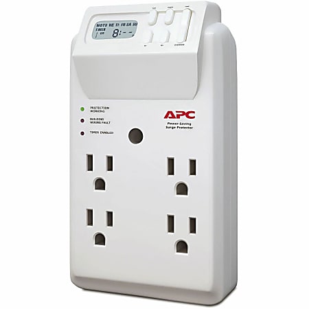 APC® SurgeArrest Essential 4-Outlet Wall-Mount Surge Protector, White, P4GC