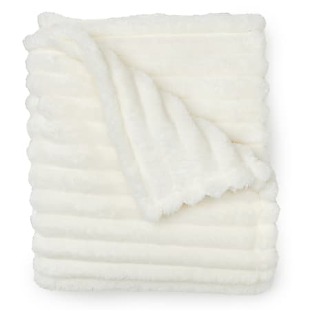 Dormify Jamie Plush Ribbed Throw Blanket, White