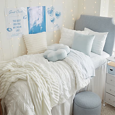 Dormify Jamie Plush Ribbed Throw Blanket, White