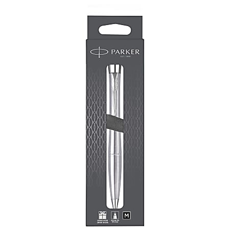 Parker® Urban Twist Ballpoint Pen, 1 mm, Medium Point, Metro Metallic With Chrome Trim, Black Ink
