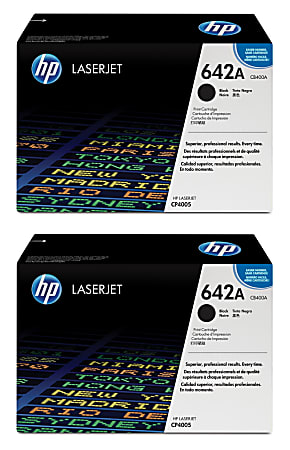 HP 642A Black Toner Cartridges, Pack Of 2, CB400A