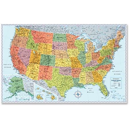Rand McNally U.S. Wall Map, United States, 32"W x 50"H