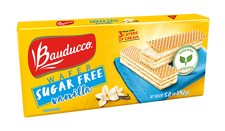 Bauducco Foods Sugar-Free Vanilla Wafers, 5. oz, Case Of 18 Packages