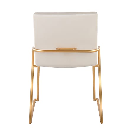 LumiSource Dutchess Contemporary Dining Chairs CreamGold Set Of 2 ...