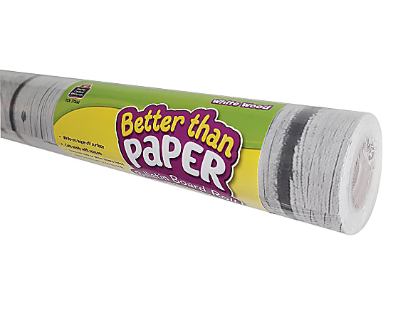 Teacher Created Resources Better Than Paper Bulletin Board Roll, 48" x 12', White Wood