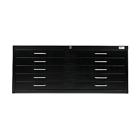 Alpine AdirOffice 5-Drawer Blueprint File Cabinet For 20” x 36” Sheets, 19-5/16”H x 40-3/8”W x 29-3/8”D, Black