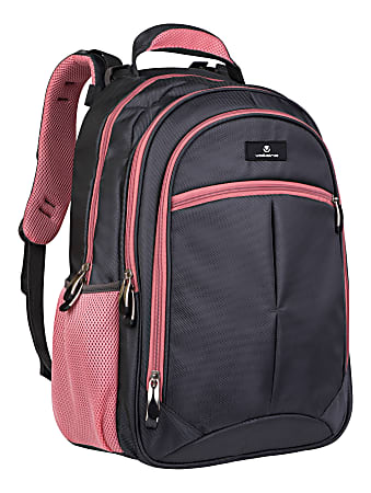Volkano Orthopedic Backpack With 15.6 Laptop Compartment GrayPink