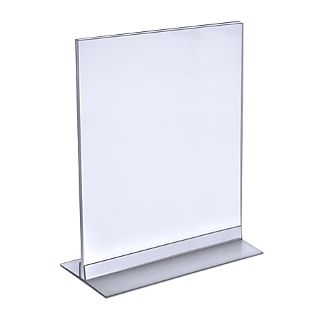 Azar Displays Acrylic Vertical/Horizontal T-Strip Sign Holders, 9" x 12", Clear, Pack Of 10