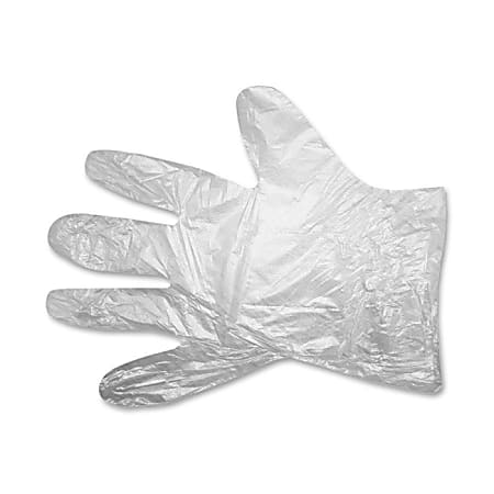Bunzl Powder-Free Disposable Polyethylene Gloves, Large, Clear, Box Of 500