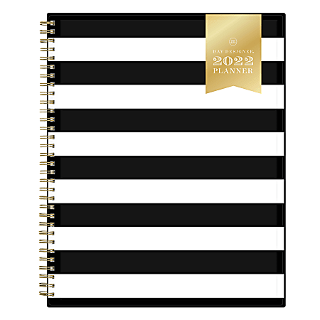 Day Designer Monthly Planner, 8-1/2" x 11", Rugby Stripe, January To December 2022, 132436