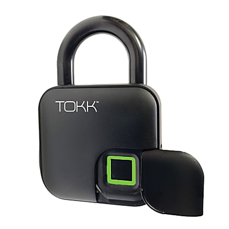 Tokk PL3 Waterproof Steel Fingerprint Lock, 3-3/4"H x 3/4"W x 2-1/4"D, Black