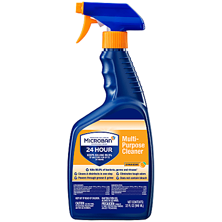 Microban® Professional 24-Hour Disinfectant Multipurpose Cleaner, Citrus Scent, 32 Oz Bottle