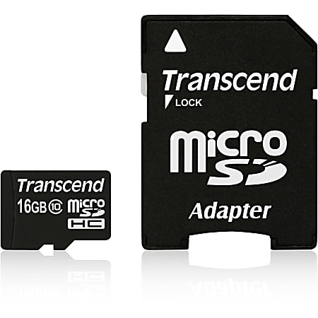 Transcend TS16GUSDHC10 16 GB Class 10 microSDHC - Class 10 - 1 Card