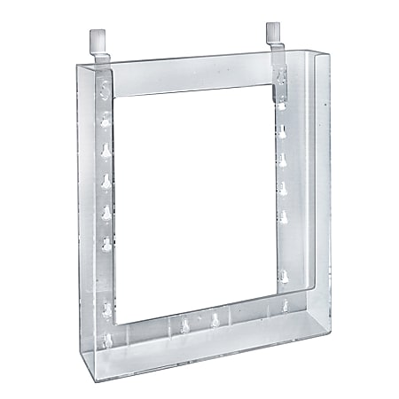 Azar Displays Styrene Letter-Size Brochure Holders, Slatwall, 11 1/4"H x 9 1/8"W x 1 1/4"D, Clear, Pack Of 10
