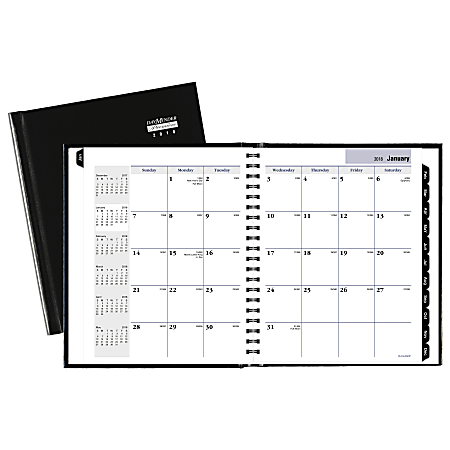 AT-A-GLANCE® DayMinder® Premiere® Monthly Planner, 6 7/8" x 8 3/4", 30% Recycled, Black, January to December 2018 (G400H00-18)