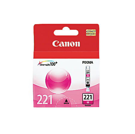 Canon® CLI-221M ChromaLife 100+ Magenta Ink Tank, 2948B001