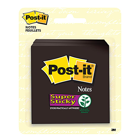 Post it Notes Super Sticky Notes 3 x 3 Black Pack Of 2 Pads