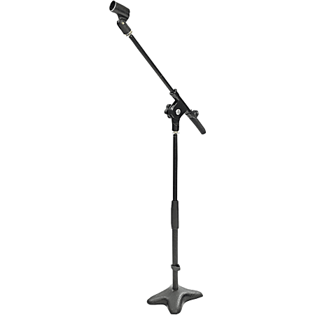 Pyle PMKS7 Compact Base Microphone Stand - 5" Height x 6" Width - Iron - Black