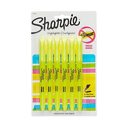 Sharpie® Accent® Pocket Highlighters, Yellow, Pack Of 6