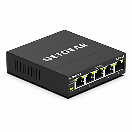 Netgear Business GS305E Ethernet Switch - 5 Ports - Gigabit Ethernet - 1000Base-T - 3 Layer Supported - Twisted Pair - 5 Year Limited Warranty