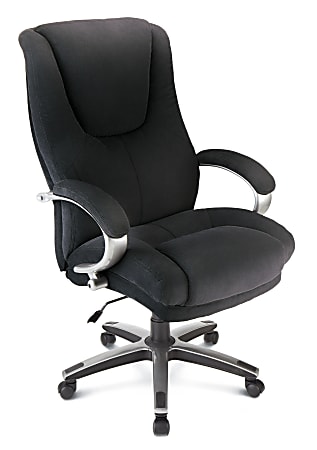 WorkPro® Belbrook Executive Big & Tall Fabric High-Back Chair, Black/Silver