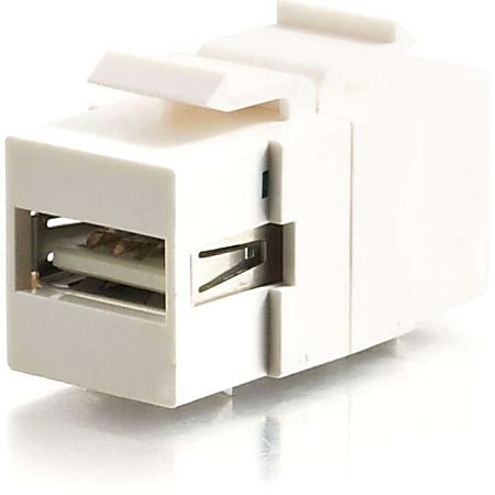 C2G Snap-In USB A/B Female Keystone Insert Module - White - 1 x Type A USB Female - 1 x Type B USB Female - White - TAA Compliant