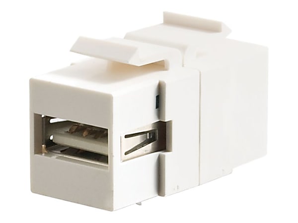 C2G Snap-In USB A/B Female Keystone Insert Module - White - 1 x Type A USB Female - 1 x Type B USB Female - White - TAA Compliant