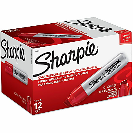 Sharpie Magnum Permanent Marker - Jumbo Marker Point - 15.875 mm Marker Point Size - Chisel Marker Point Style - 44002BX