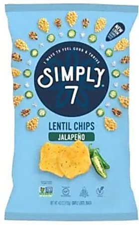 Simply 7 Vegetable Chips, Lentil Jalapeno, 4 Oz, Total Qty 1