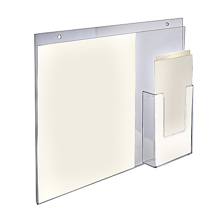 Azar Displays Wall-Mount Brochure Holders With Trifold Pocket,