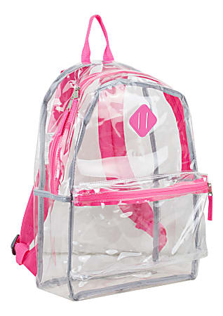 Eastsport Clear PVC Backpack, Pink With Diamond Tab