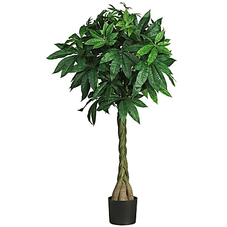Nearly Natural 51"H Plastic Braided Money Tree With Pot