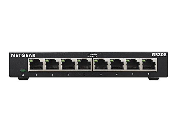 Netgear GS308 Ethernet Switch - 8 Ports - Gigabit Ethernet - 10/100/1000Base-T - 2 Layer Supported - Twisted Pair - GS308300PAS