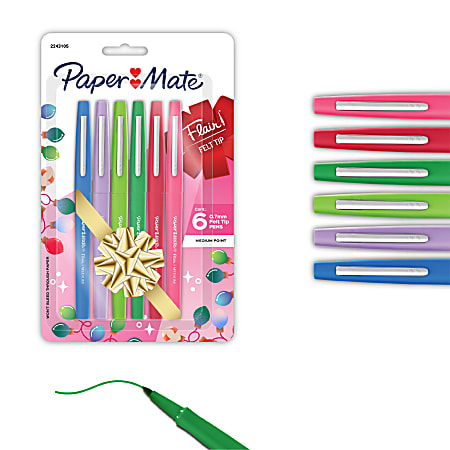 Paper Mate Flair Felt Tip Pens, Holiday Edition, 6 Count