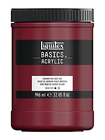 Liquitex Basics Acrylic Paint, 32 Oz Jar, Cadmium Red Deep Hue